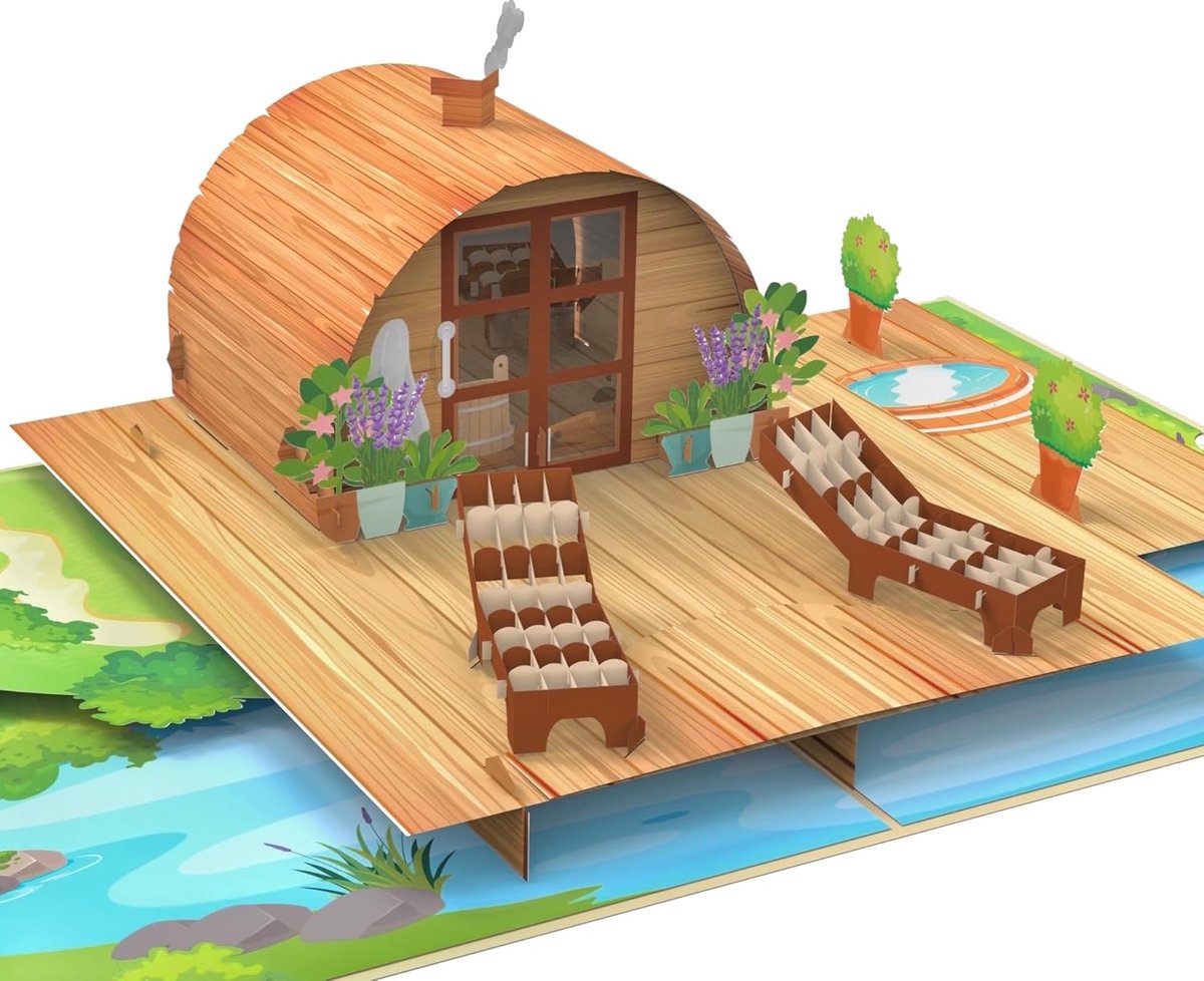 Pop-Up Kaart - Sauna - 3D verrassing - Perfect voor verjaardagscadeau - ShopVlot