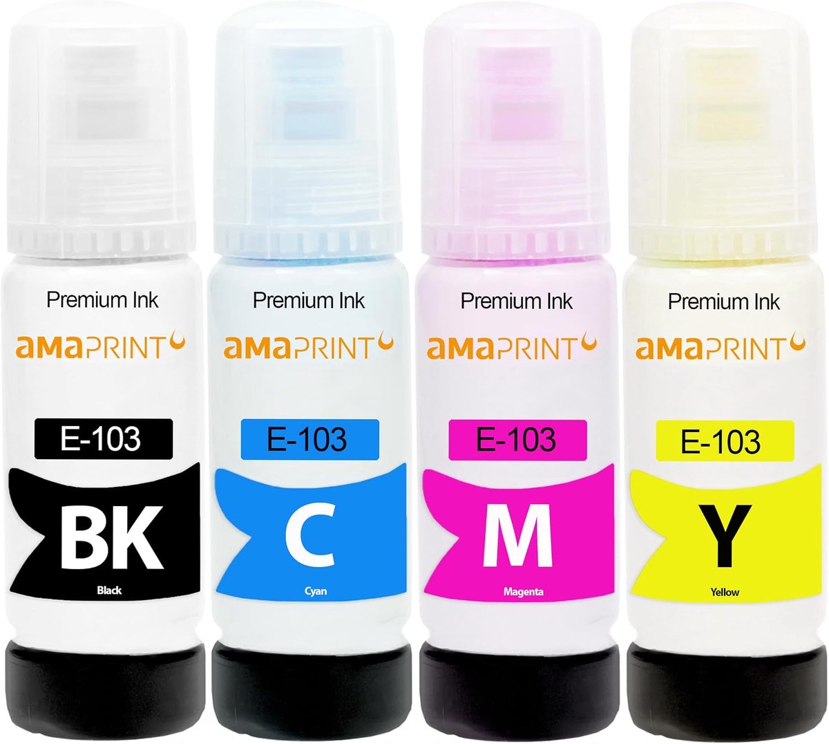 Inktpatronen voor Epson 103 - XL-multipack 280ml - Zwart en kleur - Hoogwaardig printresultaat - ShopVlot