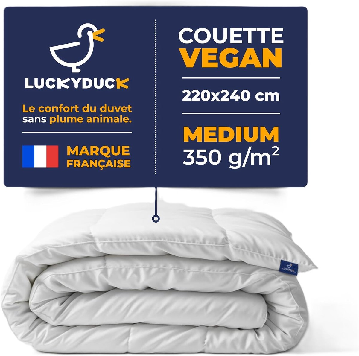 Dekbed Medium 220 x 240 - 350 g/m² Microfibre Katoen Percale - Hypoallergeen - Ideaal voor tussenseizoenen - ShopVlot