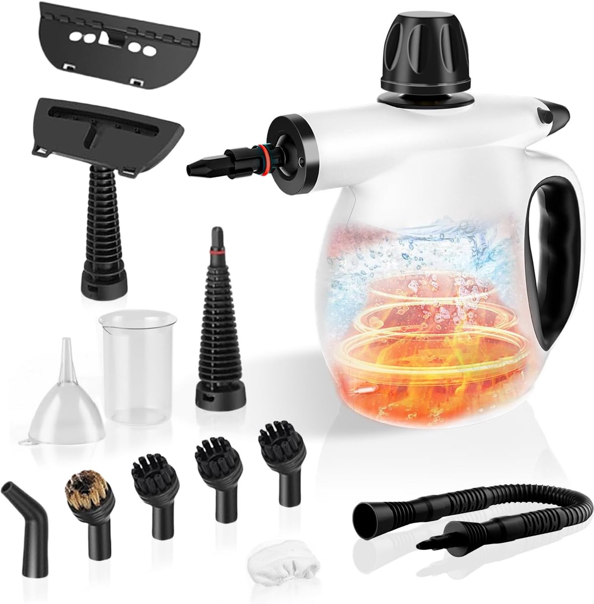 Stoomreiniger 1200 W - Handapparaat - Draagbaar met 12 accessoires - Voor schone keukens en badkamers - ShopVlot