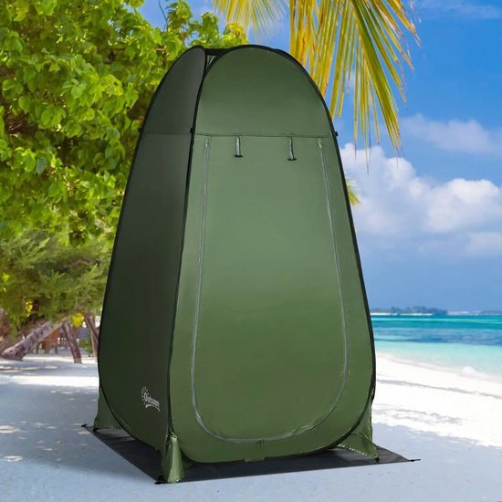 Jurrys Douchetent - Pop-up Toilettent - Mobiele douchecabine - Camping - Draagbaar - Inc draagtas - 126x124x198 cm - Groen — afbeelding 4