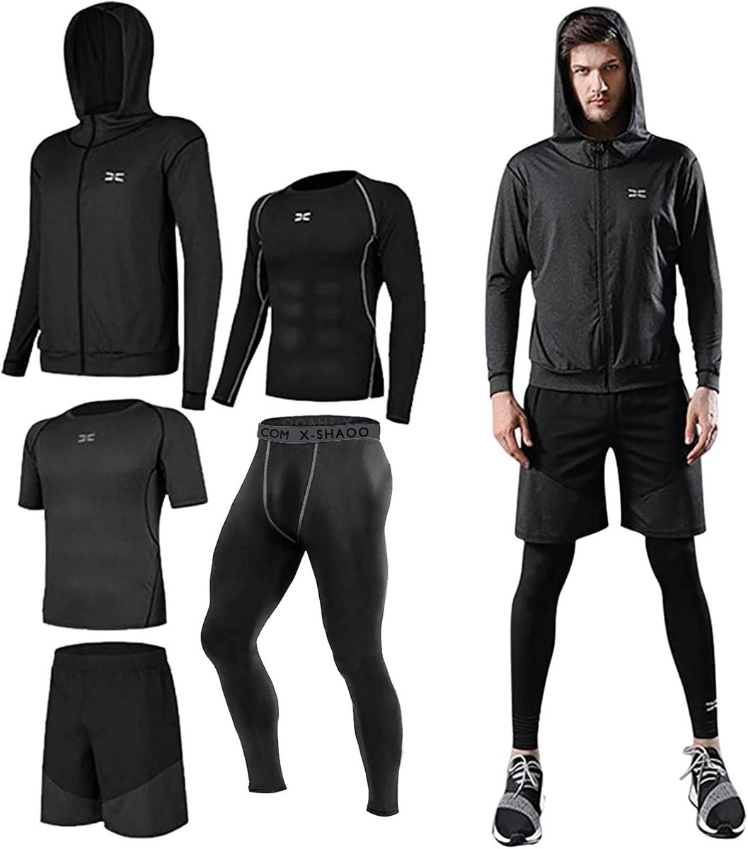 Sportset voor heren - ademend materiaal - comfortabele pasvorm - ideaal voor fitness - ShopVlot