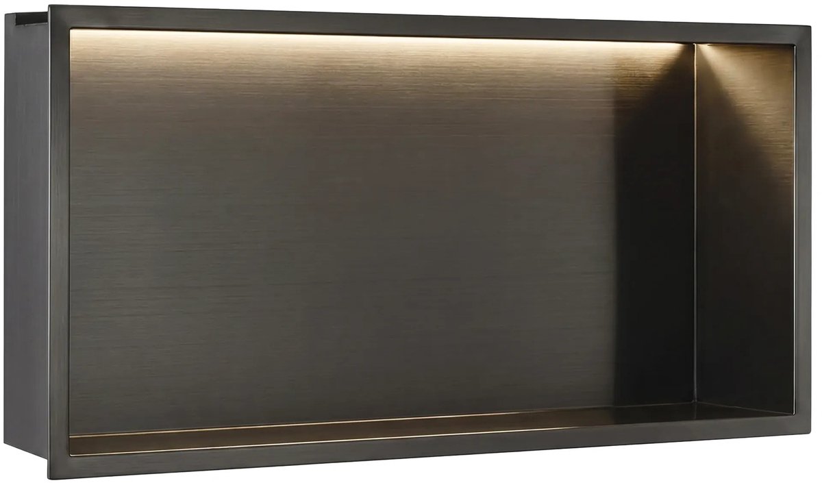 Rea - Inbouw Badkamerplank Led 30x60 Titan - 10 x 60 x 30 cm