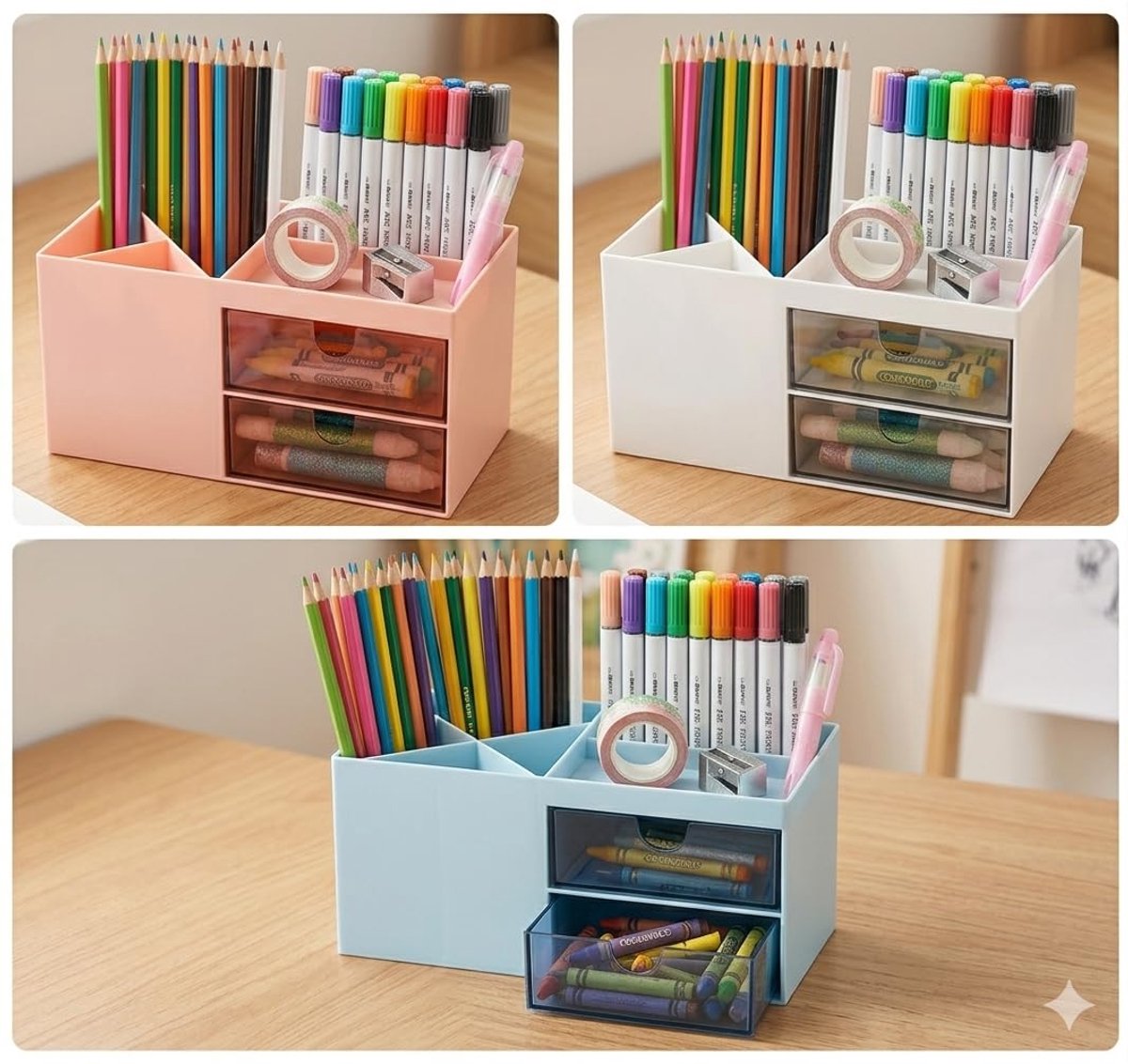 Pennenhouder bureau kindermotief - blauw - ideaal voor schrijfwaren - perfect voor schoolbenodigdheden - ShopVlot