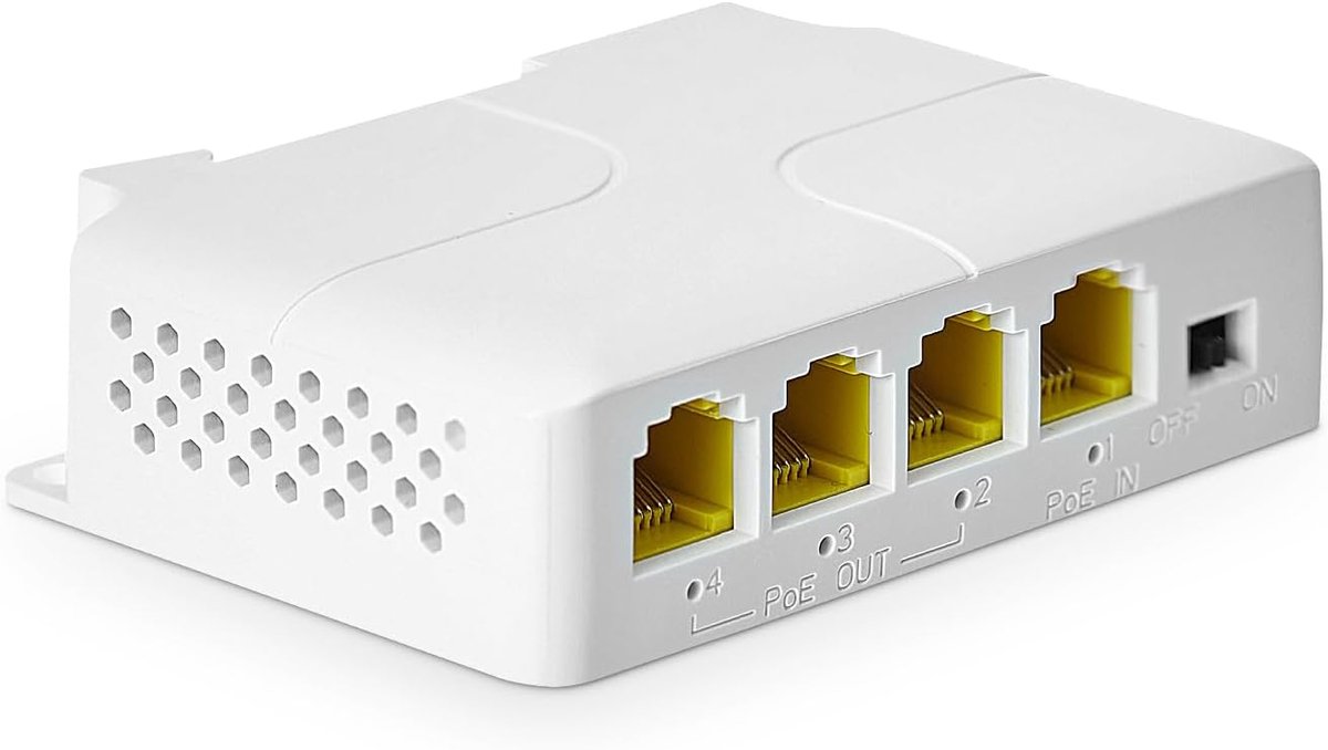 PoE extender 4-poorts - Gigabit 30W - Wall en DIN Rail montage - Breid uw netwerk eenvoudig uit - ShopVlot