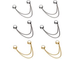 Kledingklemmen 6 stuks - sterke magneten - clips met cardiganketting - bevestig de zoom van kleding - ShopVlot