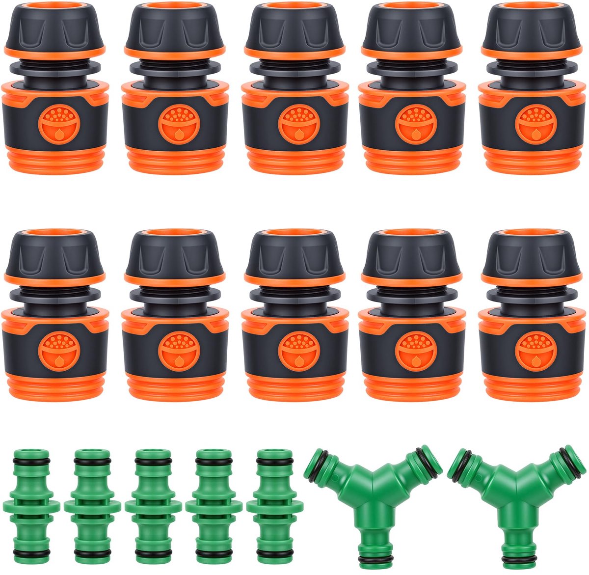 Slangkoppeling set 17 stuks 13 mm - koppelstukken voor tuinslang - eenvoudig te monteren - ideaal voor tuinonderhoud - ShopVlot