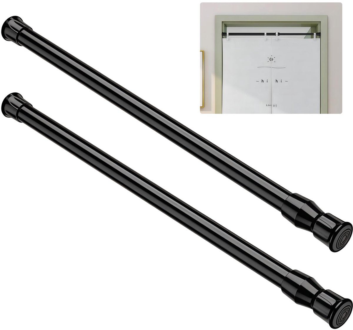 Spanstangen 40-70 cm - zwart - klemstang - ideaal voor gordijnen - ShopVlot