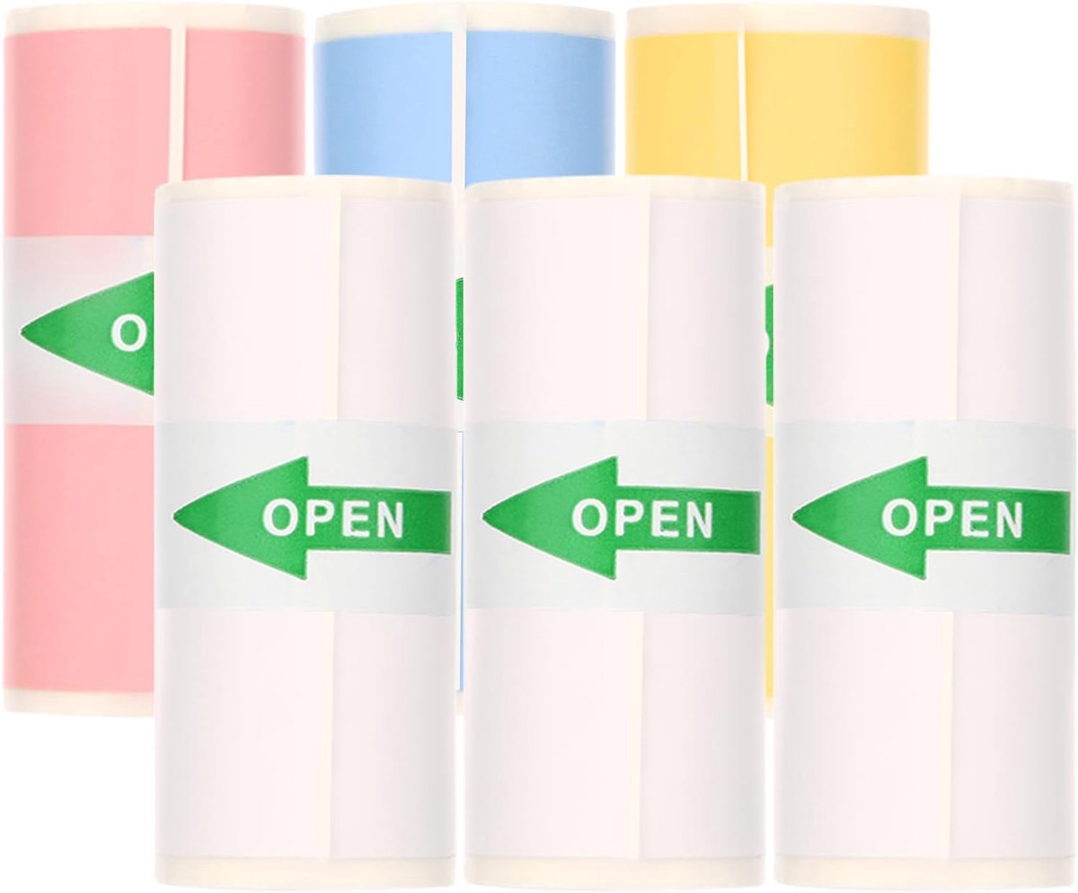 Printerstickers 57 x 25mm - 6 rollen - Diverse kleuren - Ideaal voor kinderen - ShopVlot