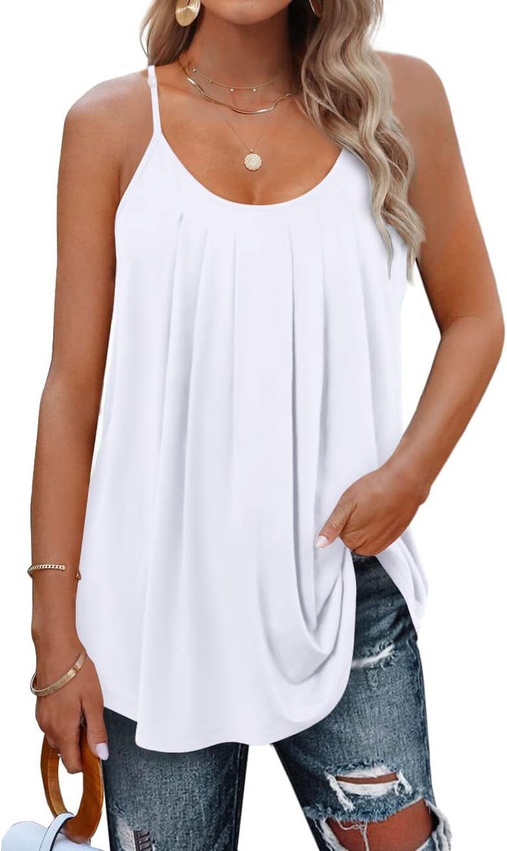 Tanktop dames S-2XL - Spaghetti banden - Mouwloos zomerblouse - Perfect voor warme dagen - ShopVlot
