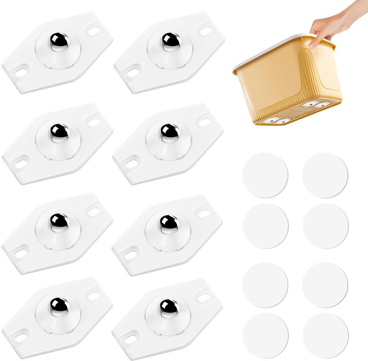 Kogelwielen voor meubels - 8 stuks - zware wielen - ideaal voor zware meubels - ShopVlot