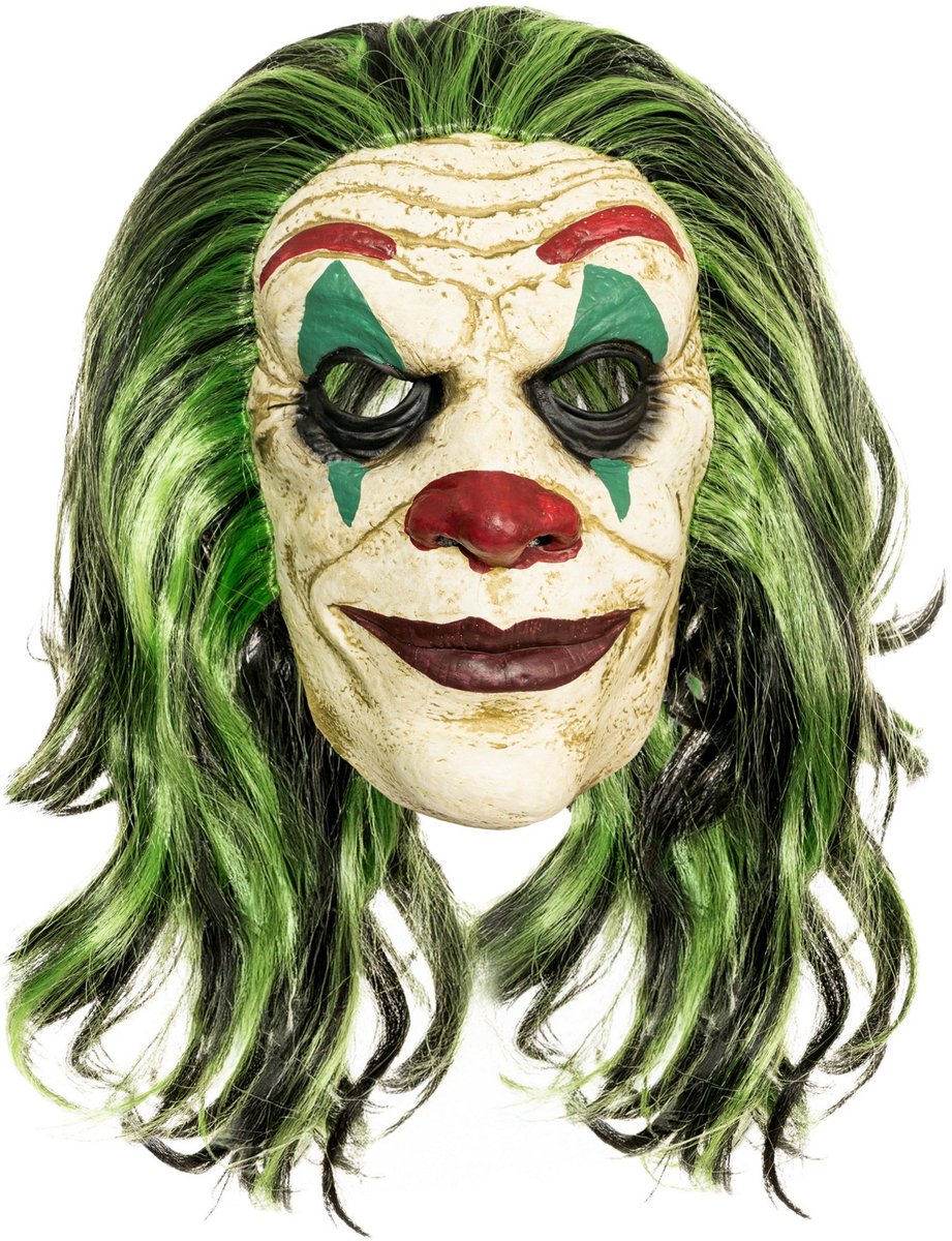Groen schurkenclownmasker