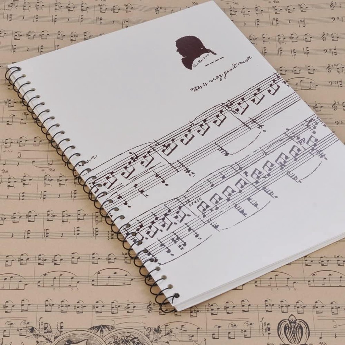 Blanco notitieboek voor bladmuziek 50 pagina's - spiraalbinding - 10 notenstaven per pagina - ideaal voor muzikanten - ShopVlot