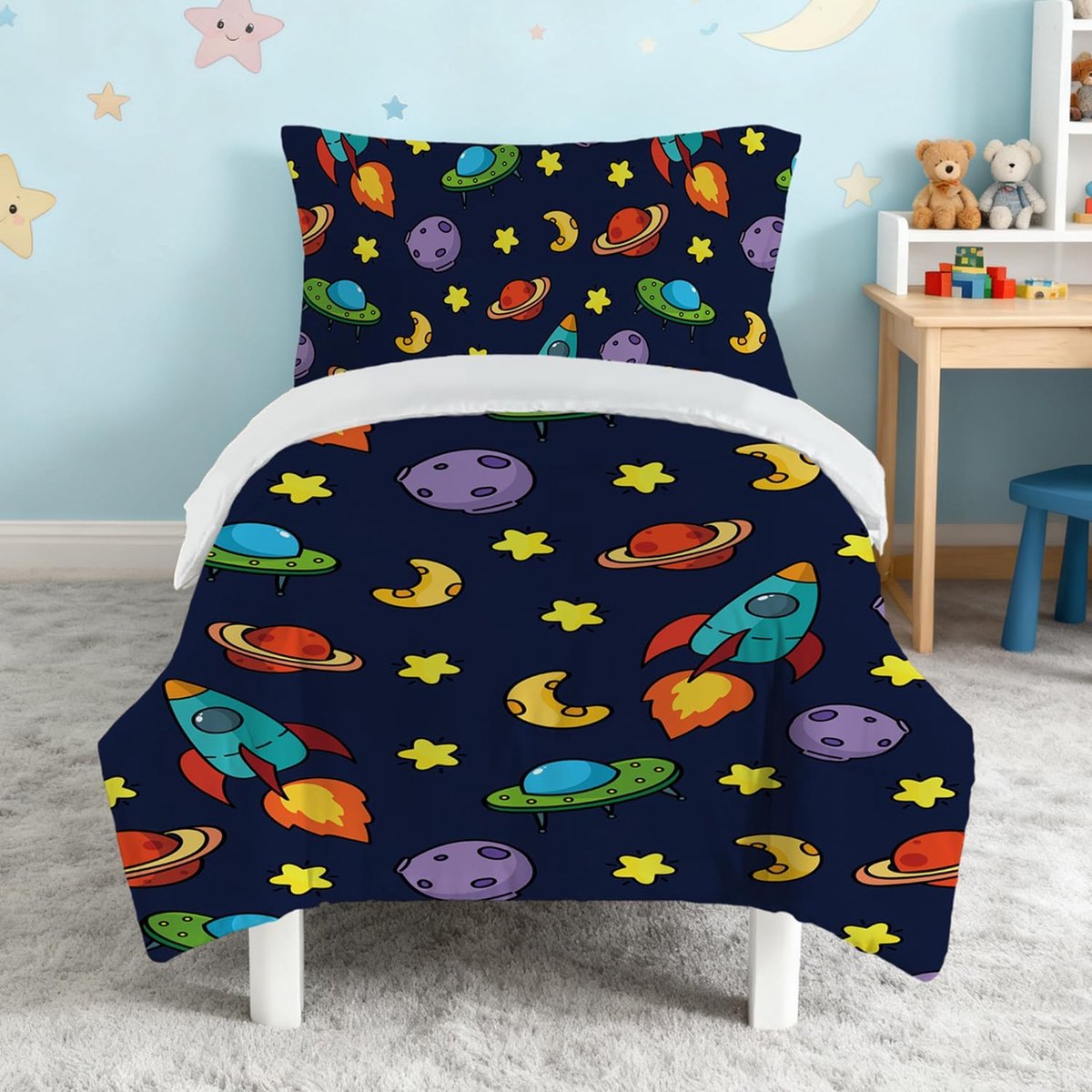 Dekbedovertrek 140 x 200 cm - Microvezel - Met rits - Ideaal voor kinderen - ShopVlot