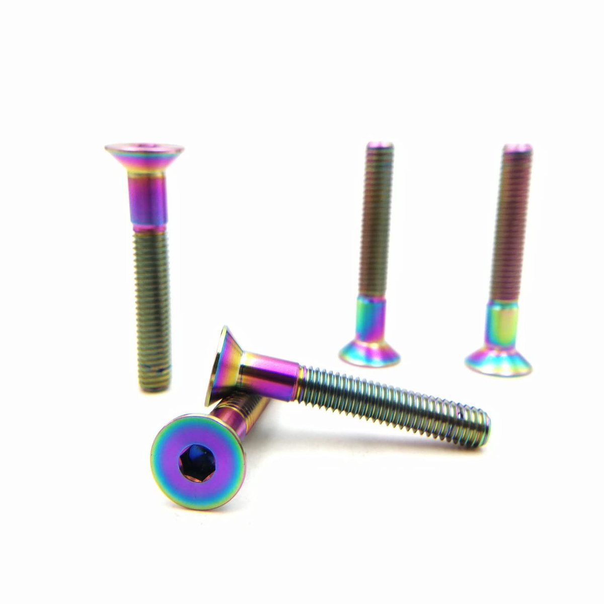Titanium schroeven M6 x 1 x 40mm - Iriserend titanium - Countersunk head - Ideaal voor fiets MTB - ShopVlot
