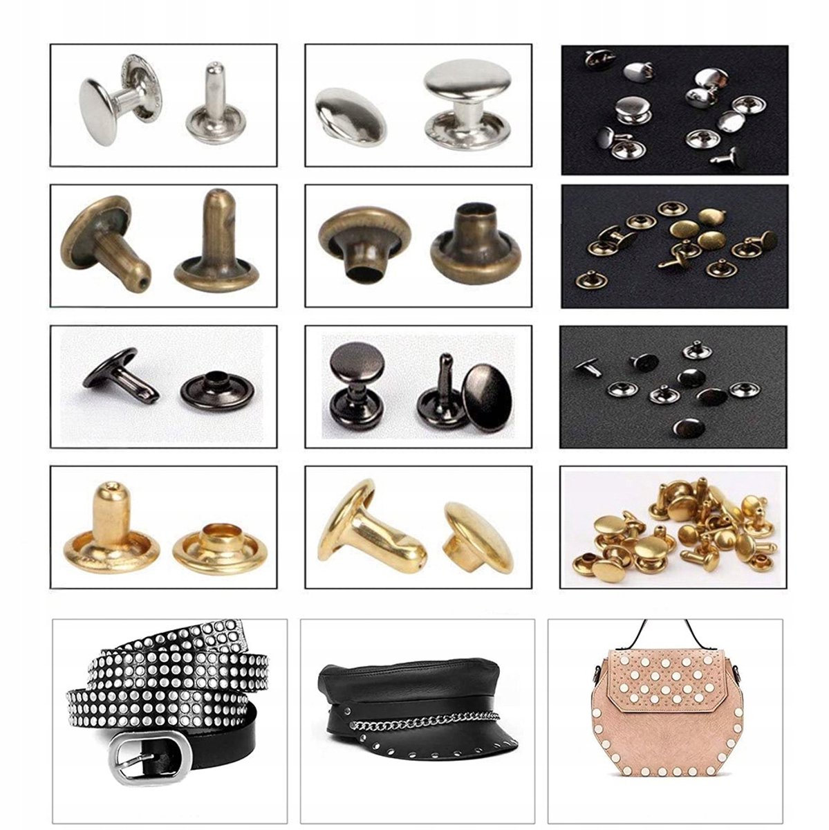 360 Nieten Set Dubbelzijdig Leer 6/8mm