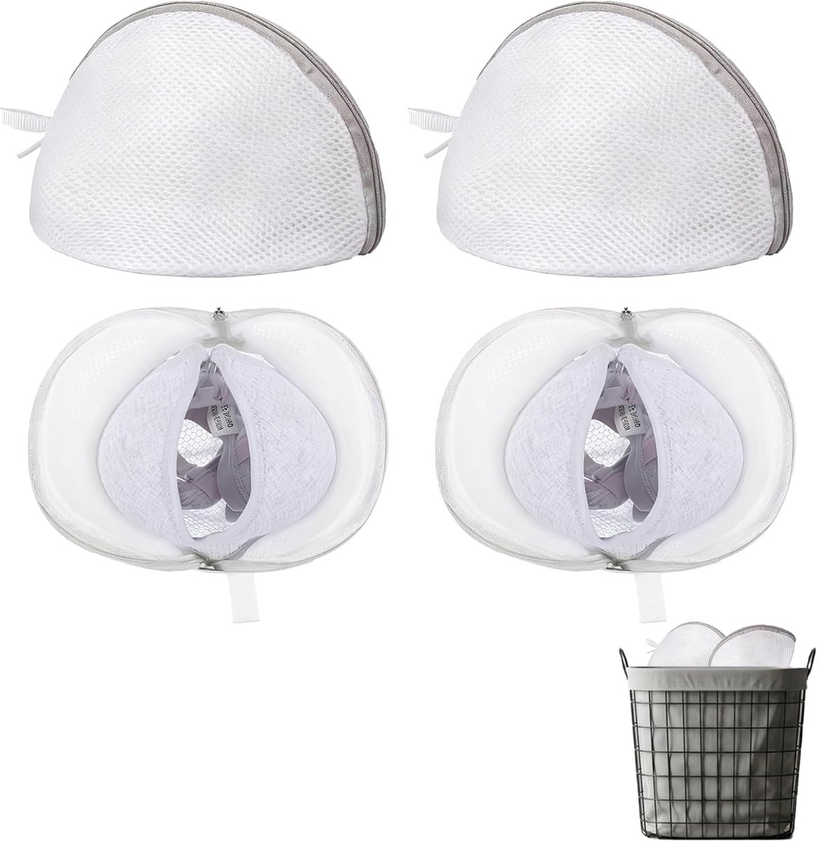Wasnet voor Bh's en Ondergoed - Pack van 4 - Duurzaam Polyester - Beschermt Kleding Tijdens Wassen - ShopVlot