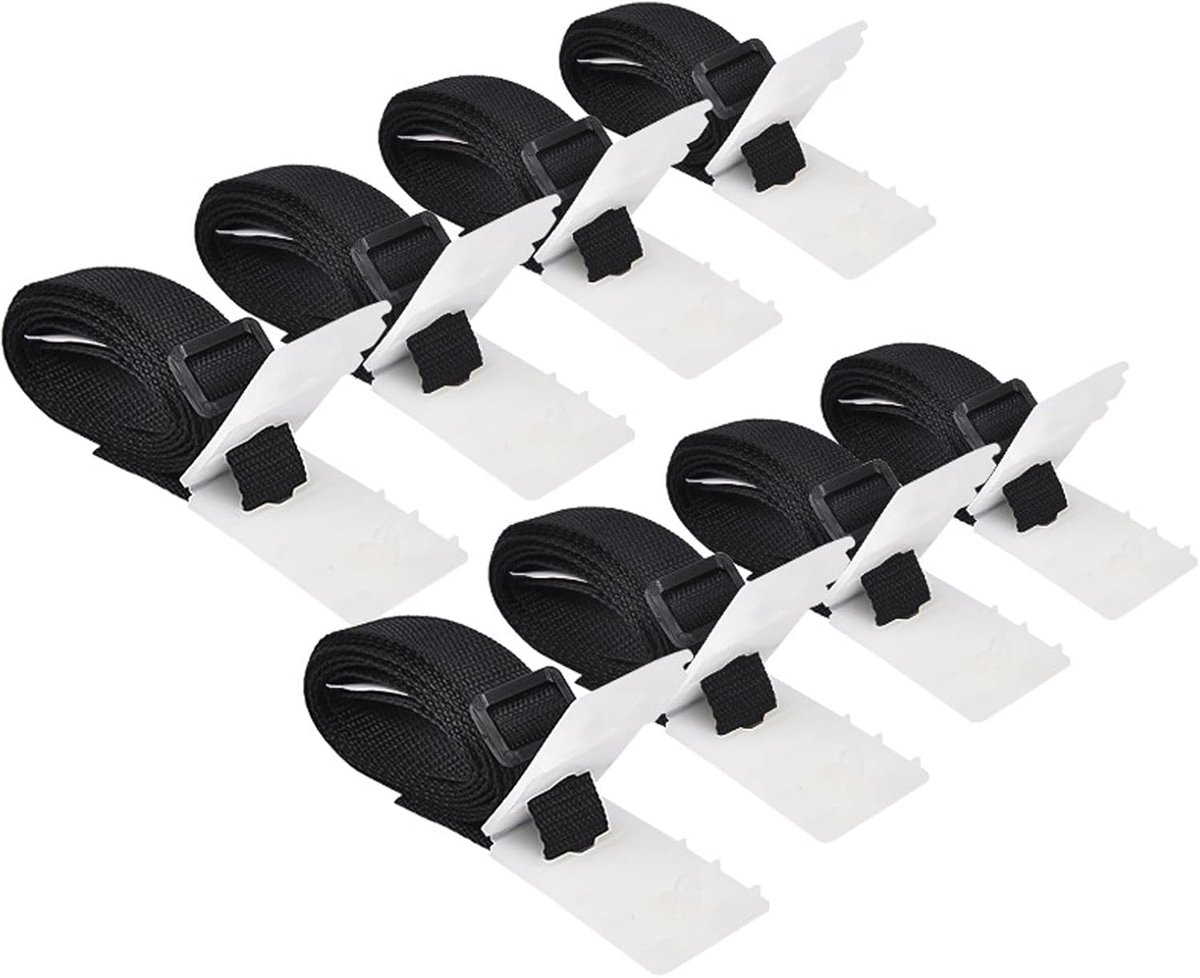 Pool film fixing bands set van 8 - hoogwaardige nylon en PP - flexibele bevestigingsriemen - duurzaam en weerbestendig - ShopVlot
