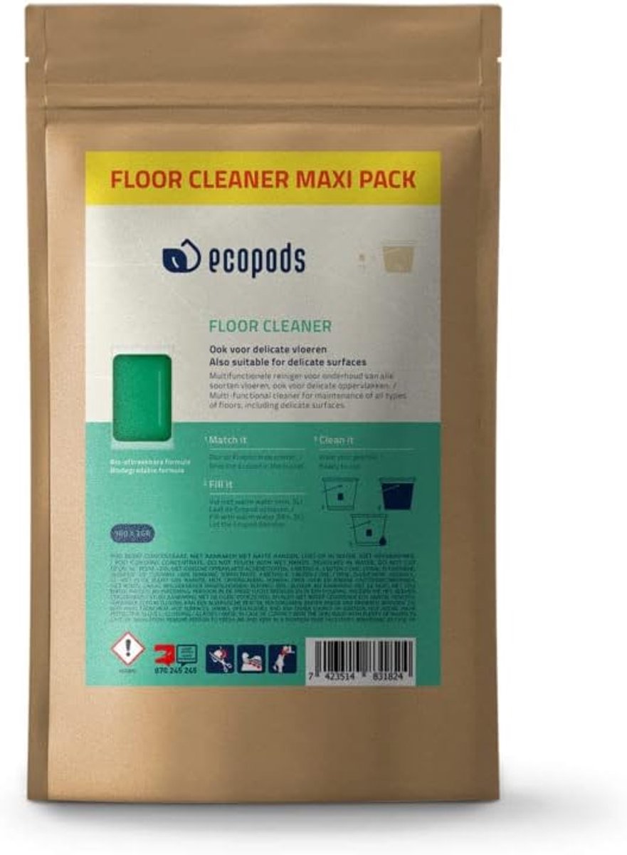 Vloerreiniger 160 Stuks Maxi Pack - Wateroplosbare Vloerreiniger - Vegan Vloeistof met Fruitgeur - ShopVlot