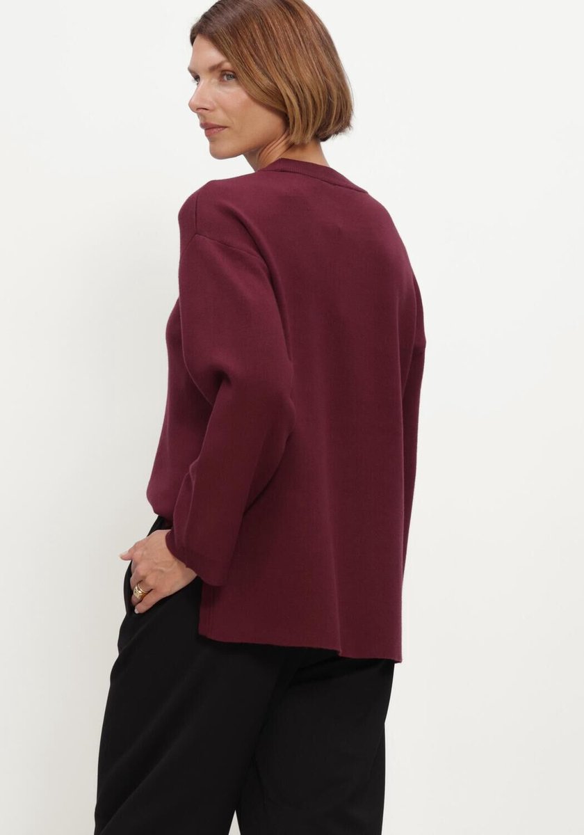 Object Objreynard L/s Lo Knit Pullover Noos Truien & vesten Dames - Sweater - Hoodie - Vest- Bordeaux - Maat M