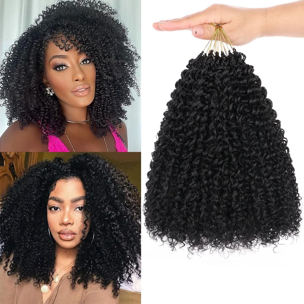Micro Curly Twist Crochet Haar 25cm - Zachte synthetische micro twists - Unieke natuurlijke look - ShopVlot