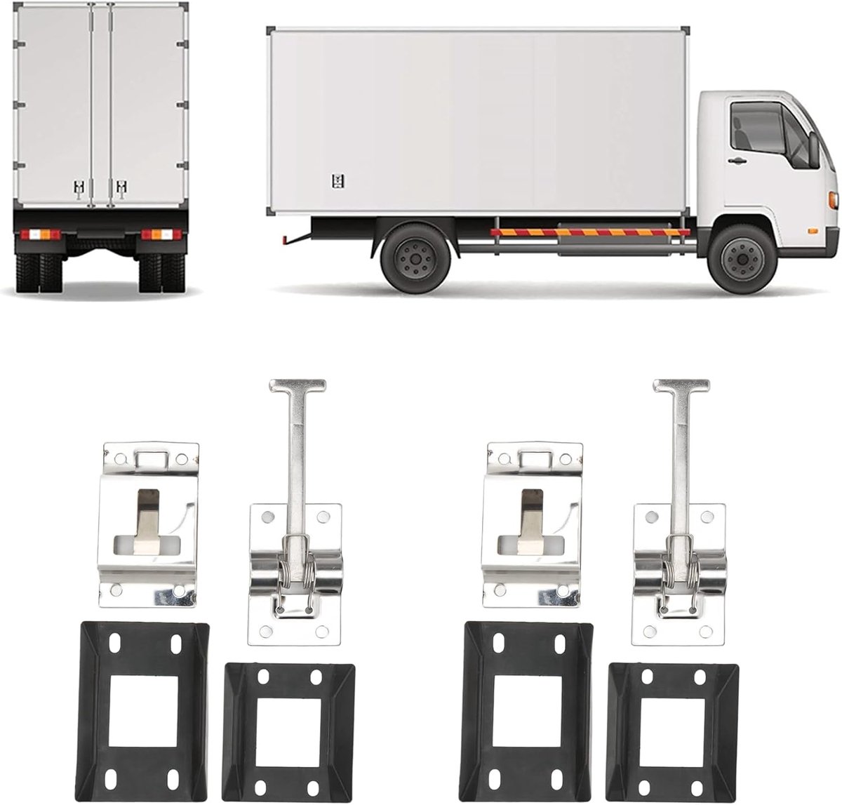 Deurhouder camper T-stijl - roestvrij staal - set van 2 - ideale deurvergrendeling voor caravans - ShopVlot