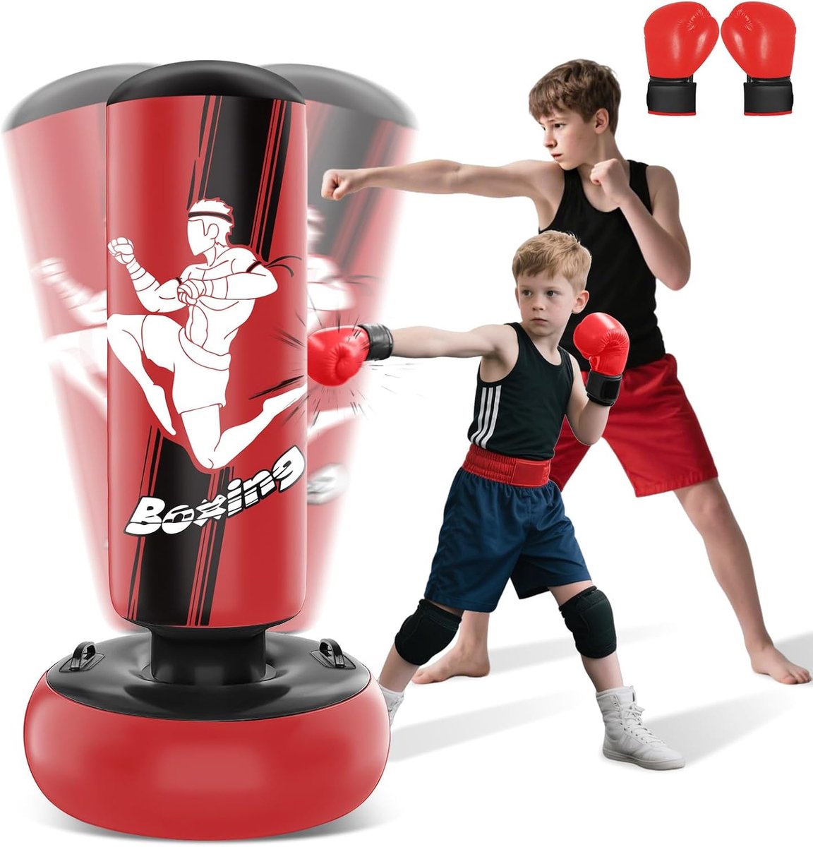 Punching bag kids - verstelbaar - met handschoenen - stimuleert actieve beweging - ShopVlot