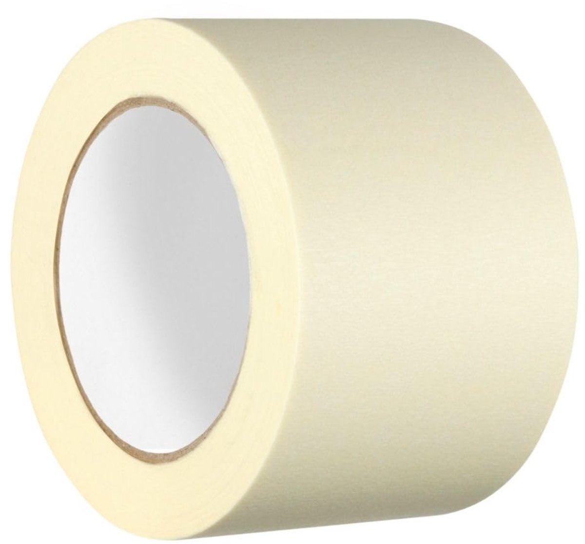 Maskingtape 75 mm x 50 m - brede crème plakband - oplosmiddelvrij - bescherming bij schilderen - ShopVlot