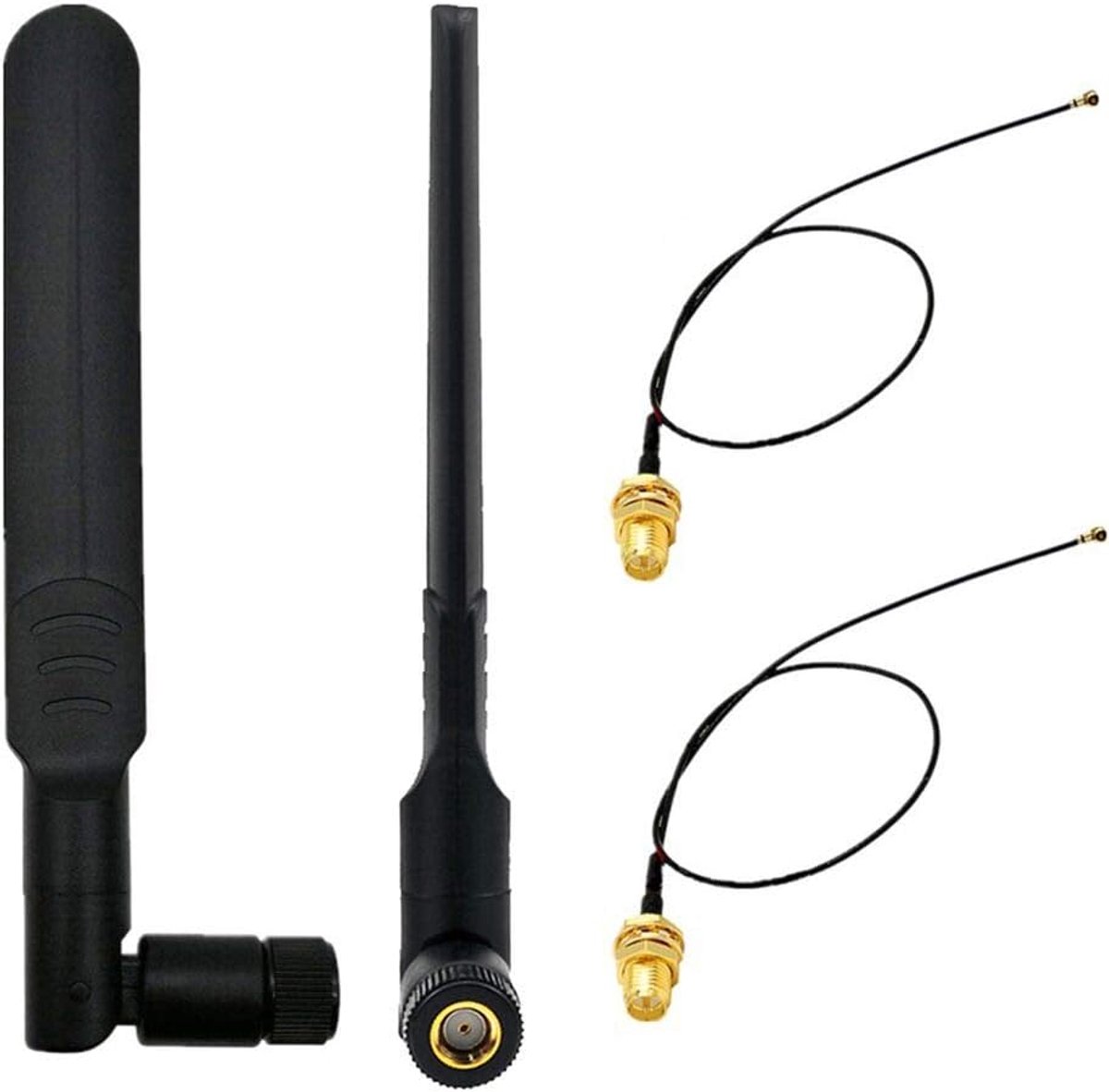 Dual Band WiFi Antenne 8dBi - RP-SMA Male + 20cm IPEX naar RP-SMA Female Pigtail Kabel - Voor NGFF Wireless Kaarten - ShopVlot
