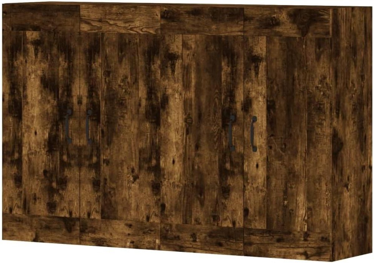 Wandkasten Set - Opbergkasten Keuken - Ruimte Organiseren - Vochtbestendig Materiaal - 2 stuks - Gerookt Eiken