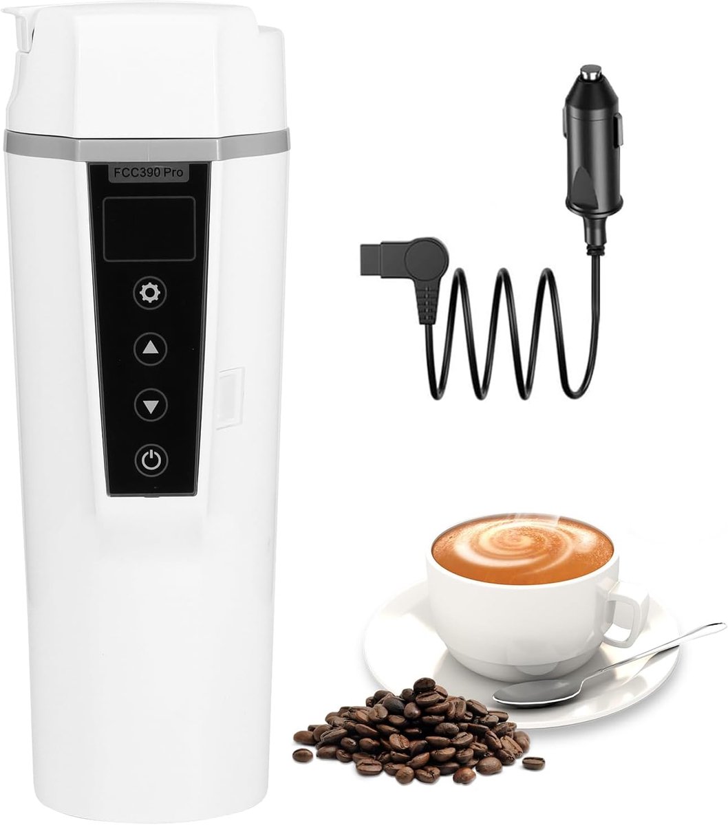 Reiswaterkoker 24V/12V - 450ml Mini Kettle - LCD-display - Temperatuurregeling voor onderweg - ShopVlot