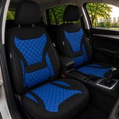 Autostoelhoezen voor Kia Picanto BJ vanaf 2017 – Stoelhoezen voor bestuurder en passagier in Zwart/Blauw