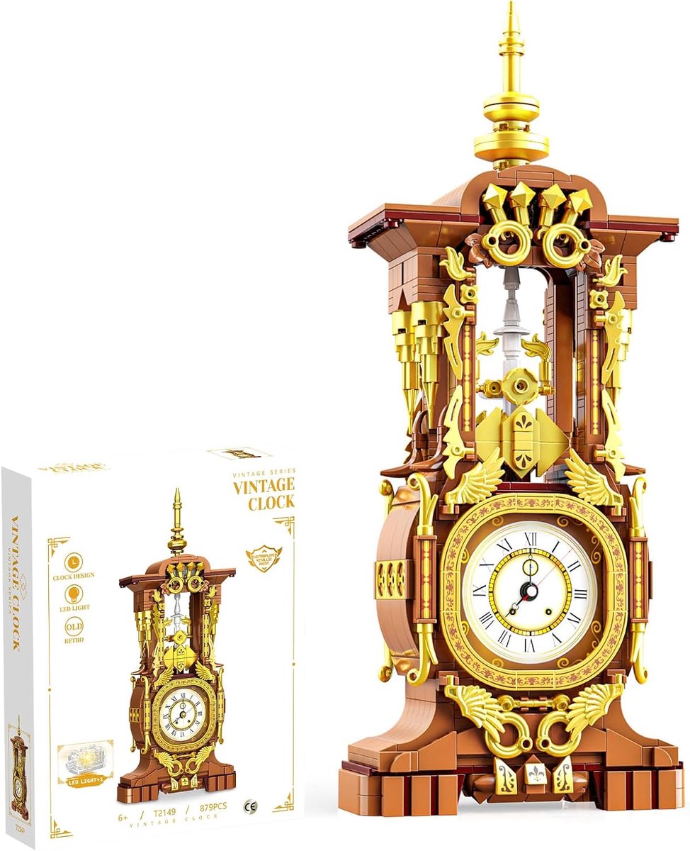 Retro klokken bouwset 1011 vintage wandklok - echte klok met pendelmechanisme - ShopVlot