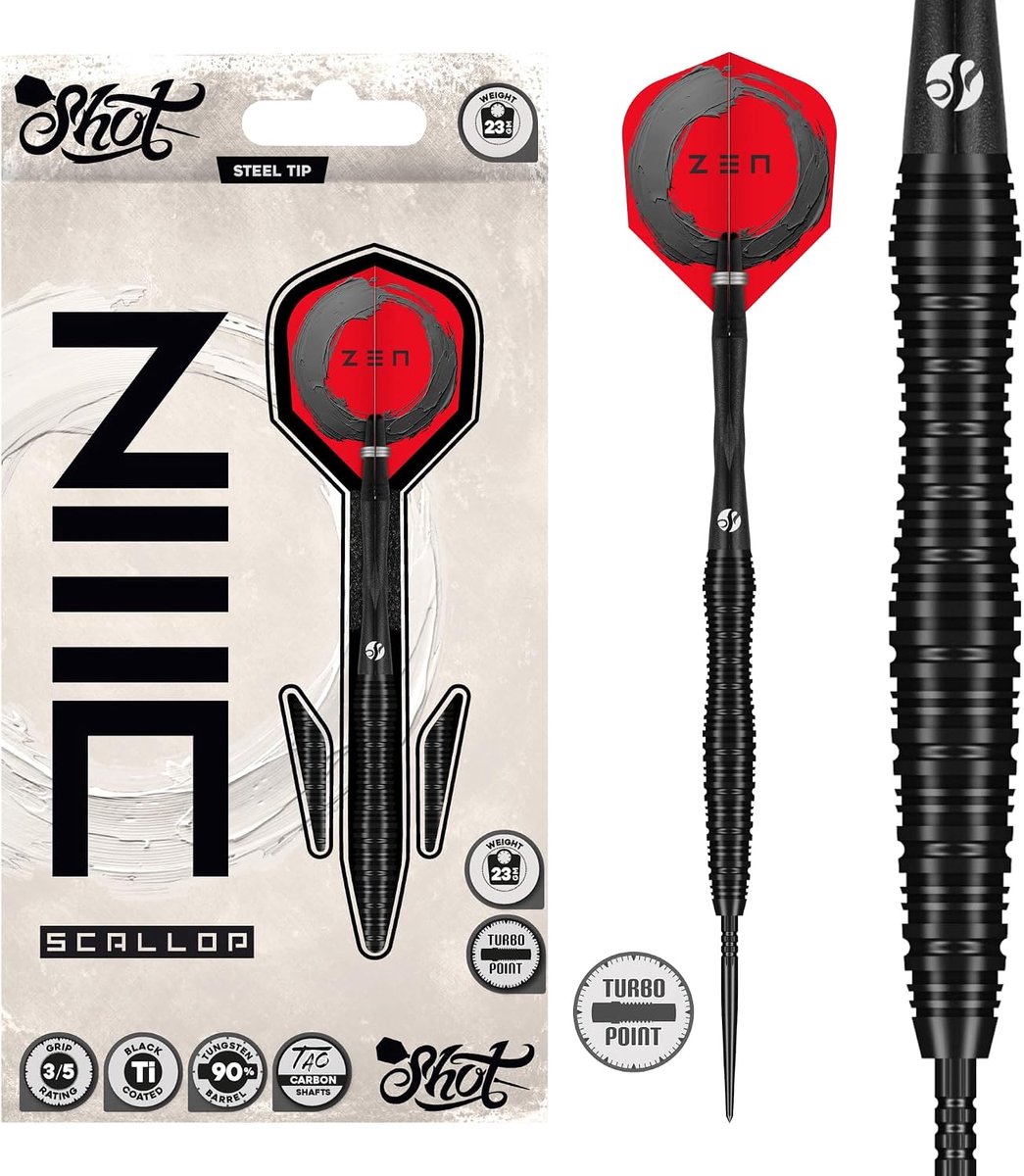 Dartset Sint-jakobsschelp - 90% wolfraam - handgemaakt - voor professionele prestaties - ShopVlot