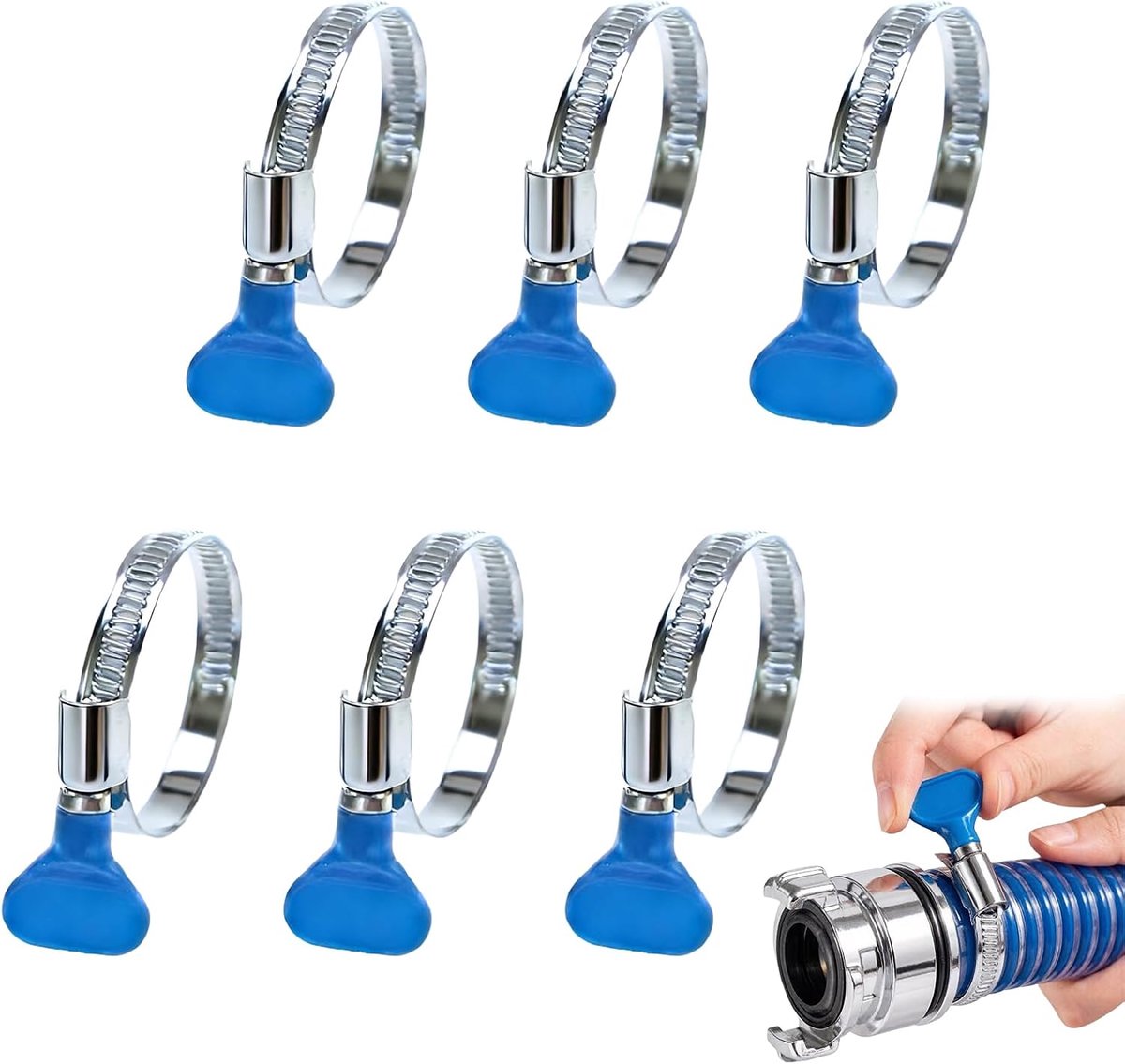 Slangklemmen 6 Stuks - RVS - Verstelbaar 32-50 mm - Voor water- en gasklemmen - ShopVlot