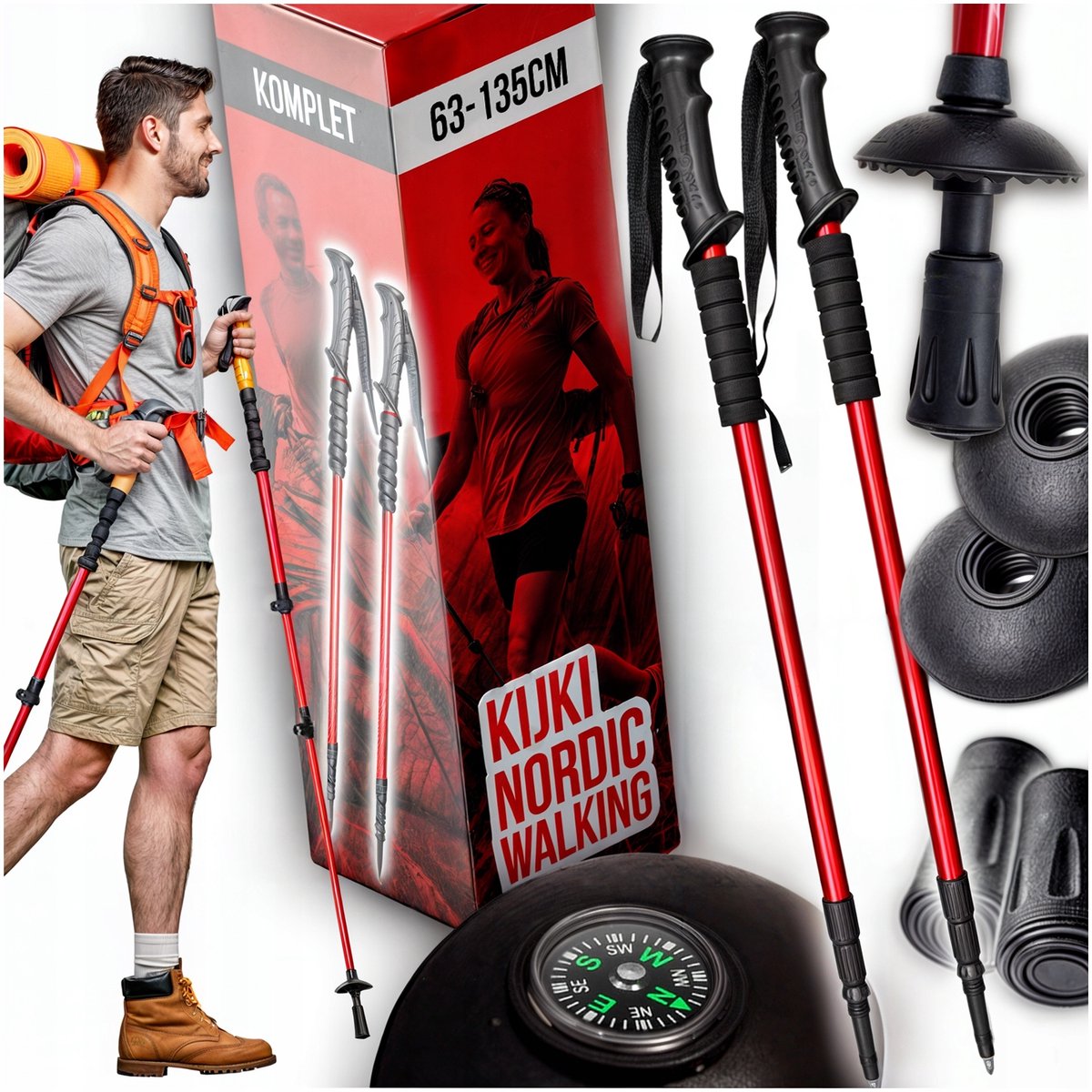 Verstelbare Nordic Walking-stokken - Trekking en wandelen
