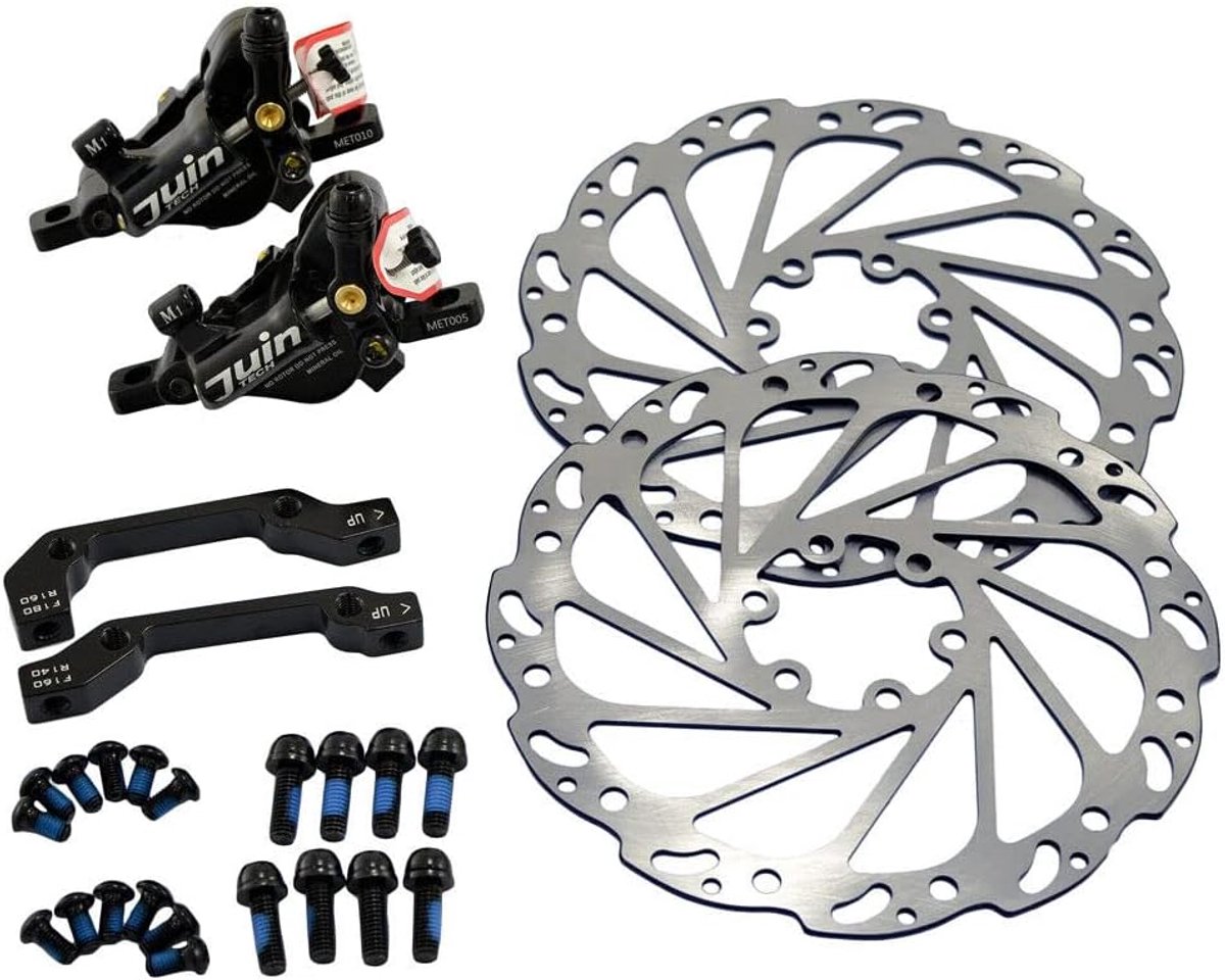 MTB E-bike schijfremset 160 mm - met rotor - dual pistons - hoge stabiliteit - ShopVlot