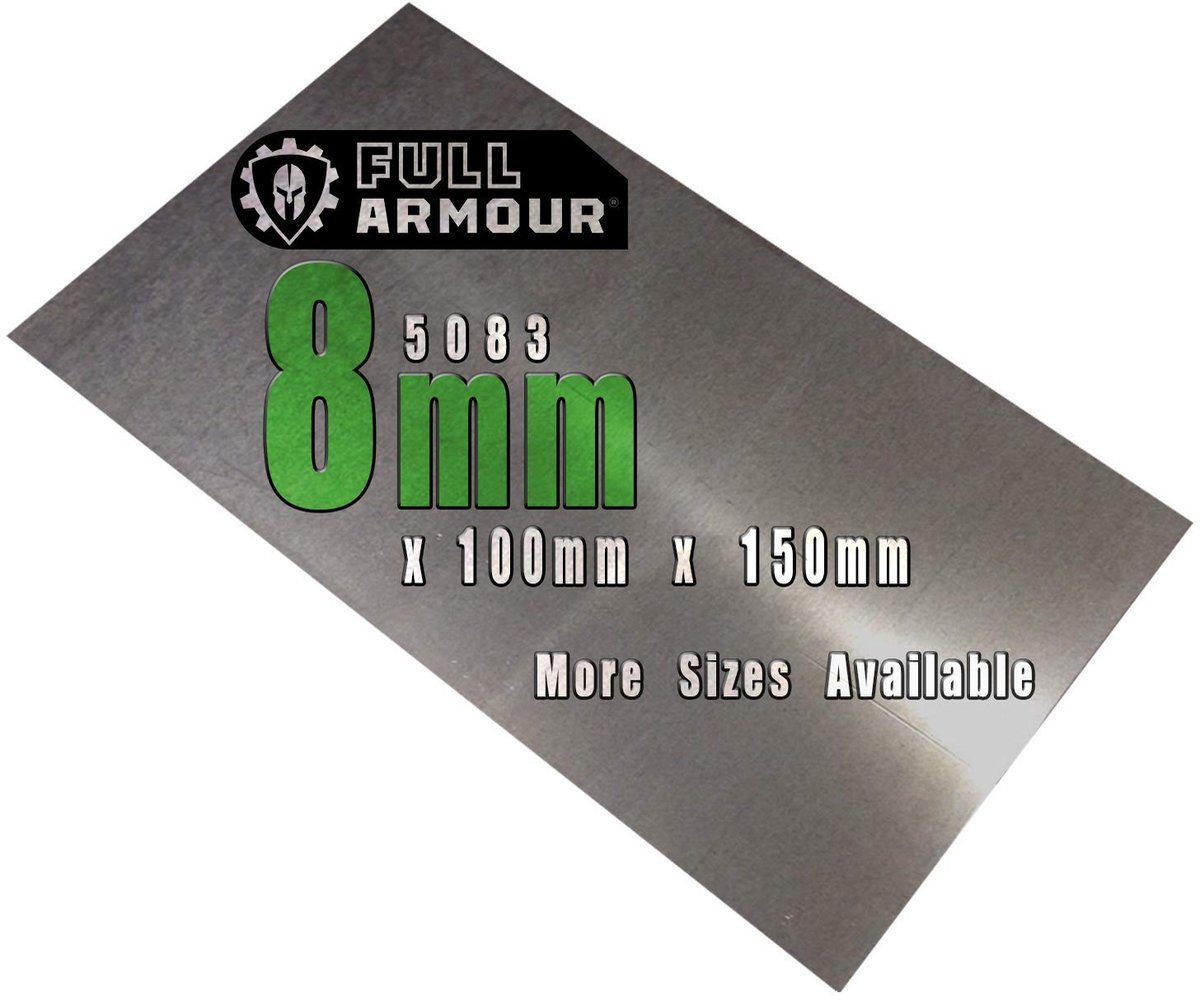 Aluminium plaat 8mm - 5083 150mm x 100mm - gladde snijkanten - uitstekende lasbaarheid - ShopVlot