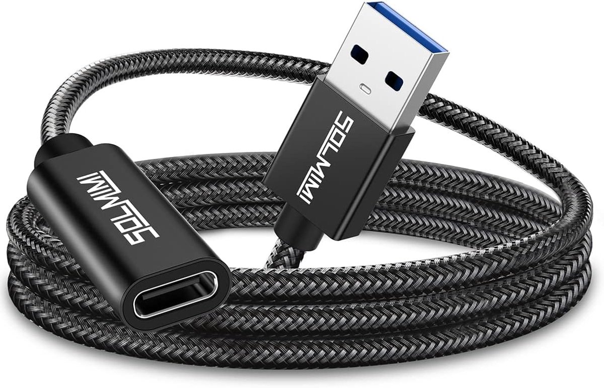 USB C naar USB Adapter - 1,2m - Female naar Male - 5Gbps overdracht - Geschikt voor smartphone en tablet - ShopVlot