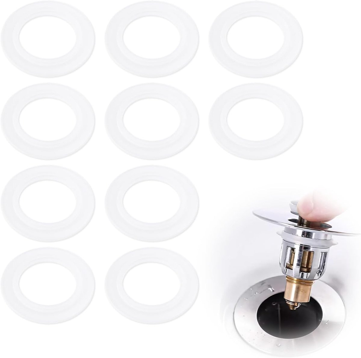 Silicone afdichtring 23 mm - set van 10 - voor wastafels en afvoeren - perfecte afdichting voor sanitaire toepassingen - ShopVlot