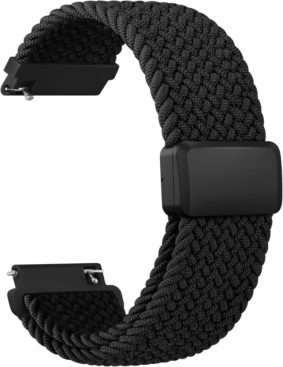 Nylon horlogeband 20 mm - Sportieve geweven vervangband - Verstelbare magnetische sluiting - SnelShoppen
