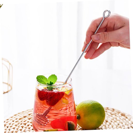 Roestvrijstalen Roerstaaf - Cocktail roerstaafje Drankroerder - Dranken Mixen - Hittebestendig - 24 cm - Zilver — afbeelding 5