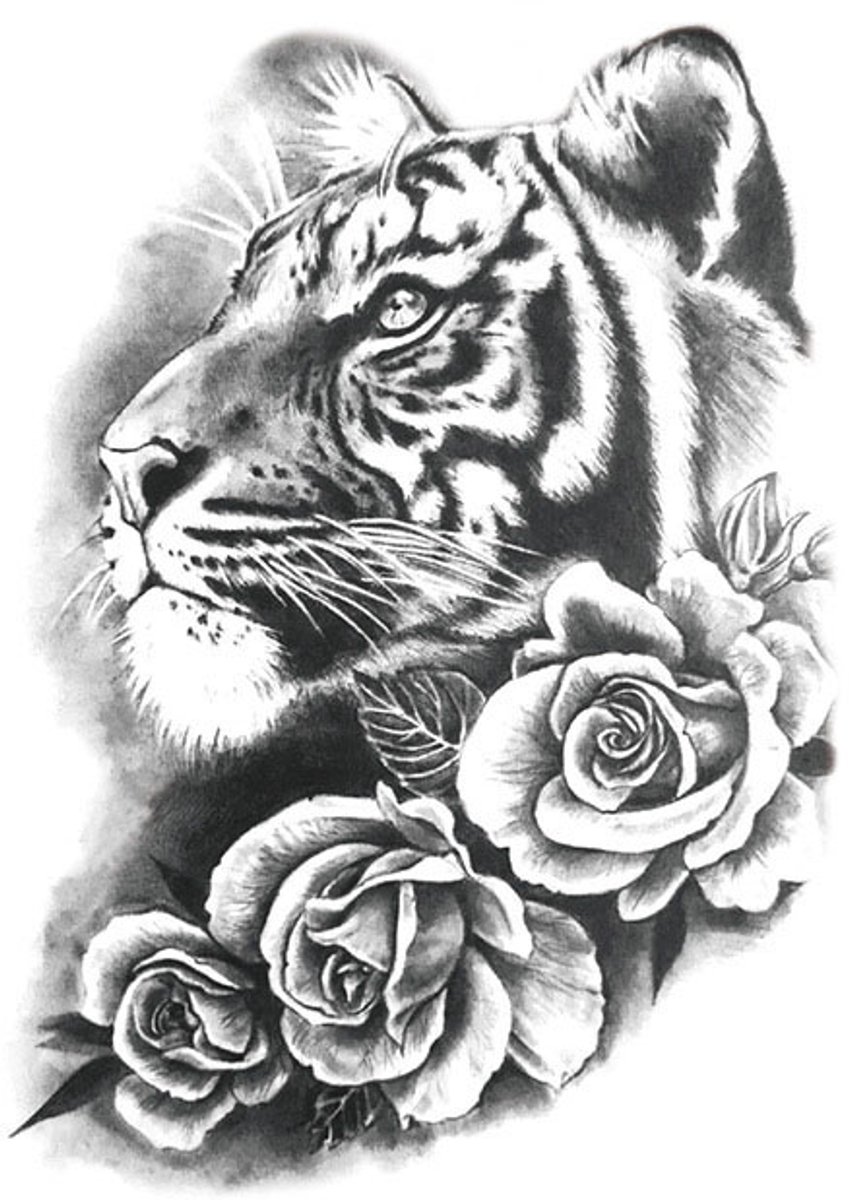 Tijdelijke tattoo bloemen stoer 3 dagen