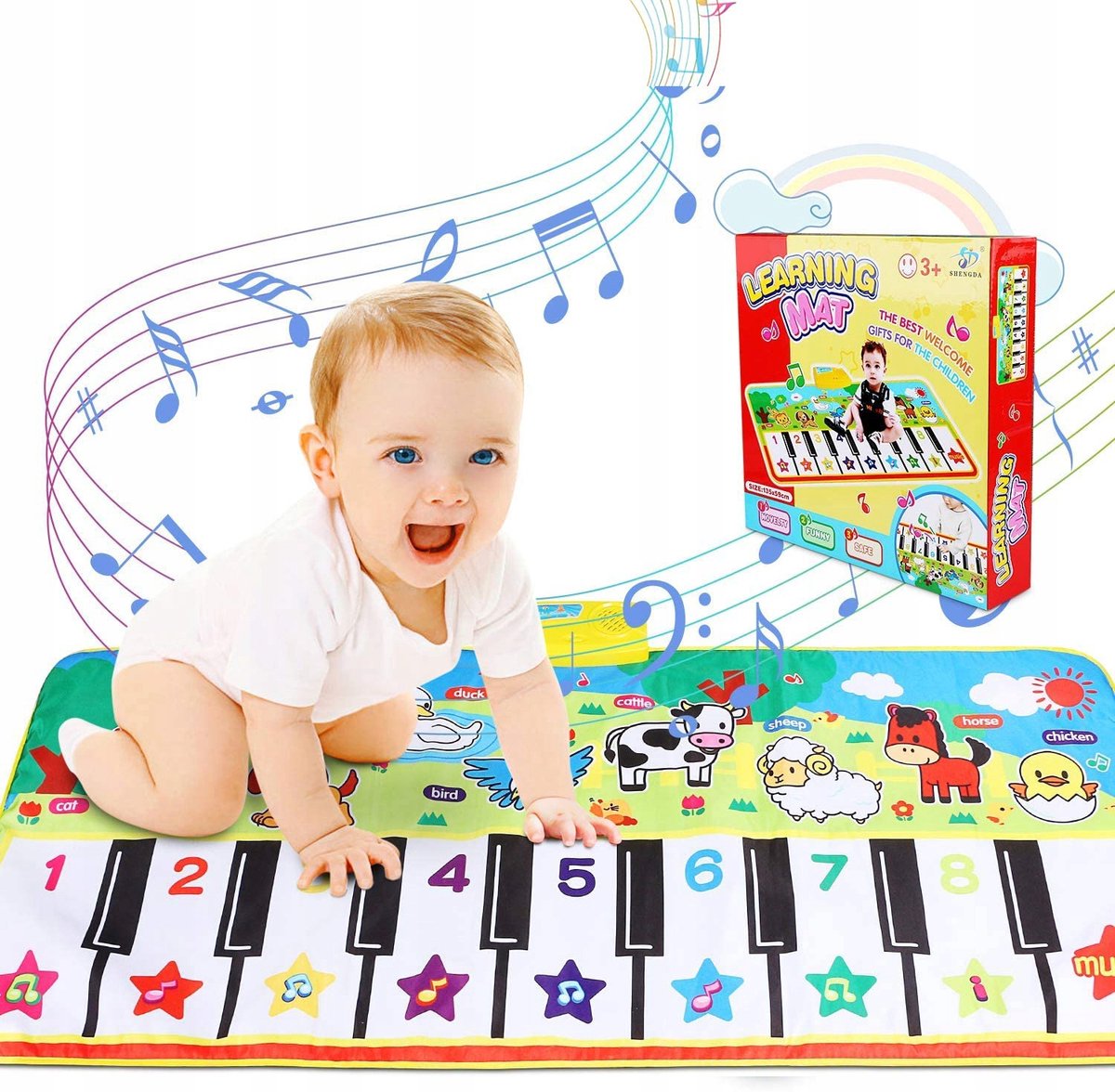 Muziek Dansmat voor Kinderen met Piano, 10 Toetsen, 25 Geluiden