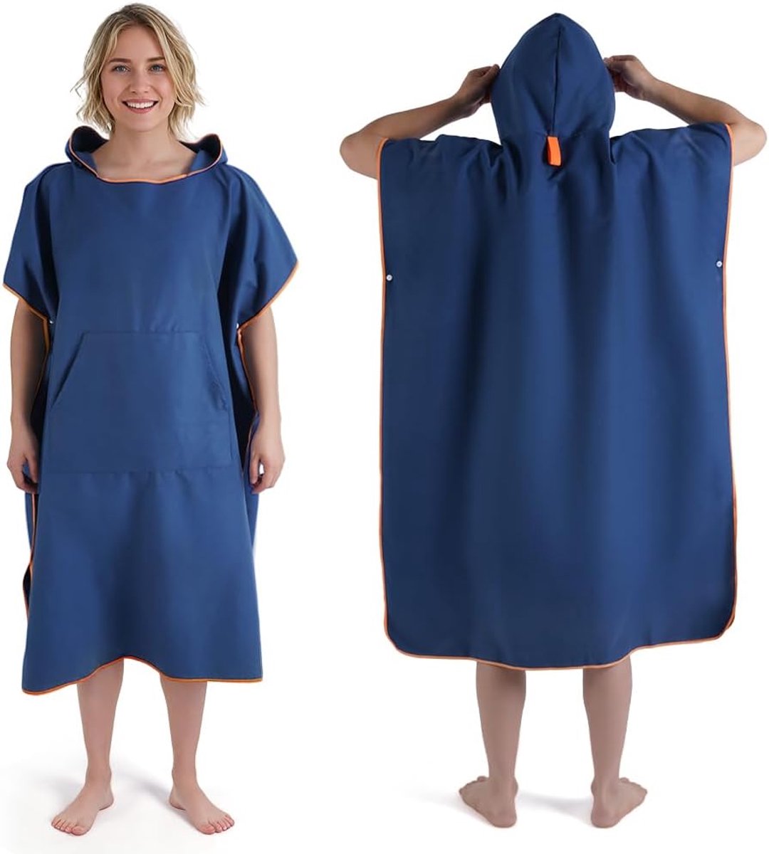 Badponcho voor dames en heren, poncho handdoek, microvezel-surf poncho, badponcho, handdoek, van microvezel