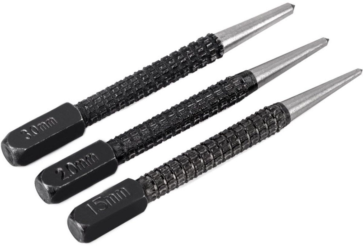 Centre Punch Set 3-delig 1.5mm/2mm/3mm
