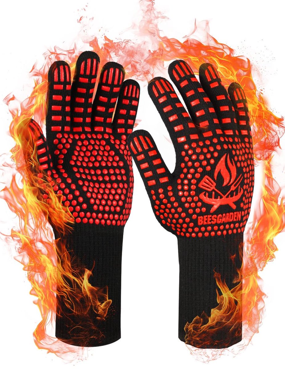 Barbecuehandschoenen hittebestendig tot 800 °C - siliconen - antislip - veilig grillen - SnelShoppen