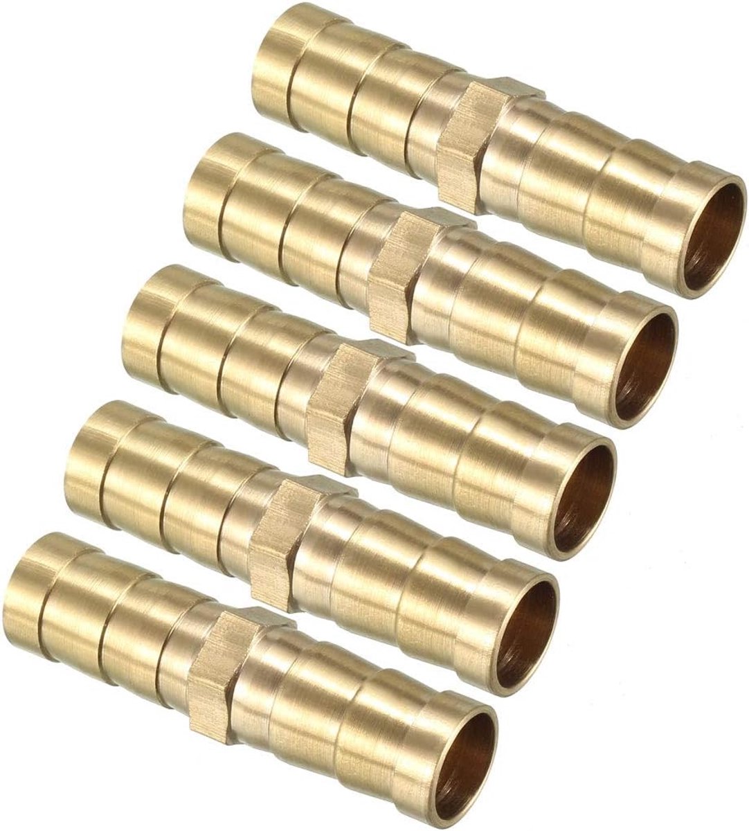 sourcing map messing slangverbinder recht verbinder lucht water brandstof boot 6mm 10mm, 5 Pack