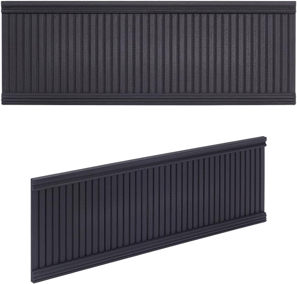 2 Stks Mini Huis Wainscoting Zwart Wainscot Miniatuur Interieur Panelen Plastic Miniatuur Wandpaneel Mini Wainscoting Interieur Trim voor Minihouse DIY Minihouse Ornamenten 200x70x4mm