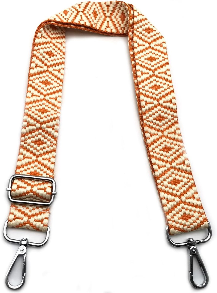 Schouderriem voor Tassen, Tasriemen voor Dames Schoudertassen Oranje, Tasriemen met Zilver Gespen, Brede Schouderriem Vervanging 3.8cm voor Crossbody, Handtassen, Camera, #2